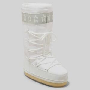 White Star-Patterned Women's Boot